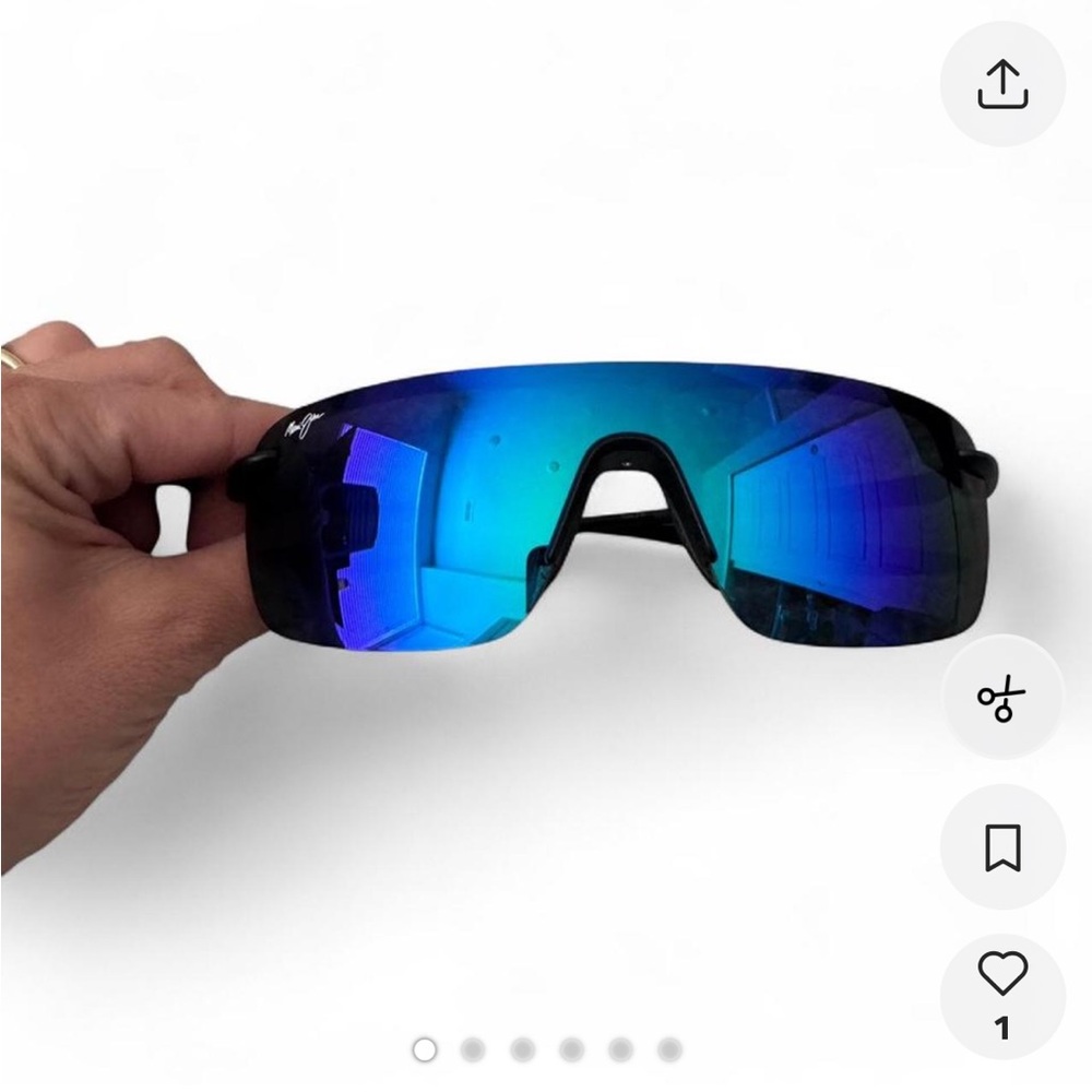 Maui Jim unisex Sport Shield Sunglasses with Blue Mirrored Lens